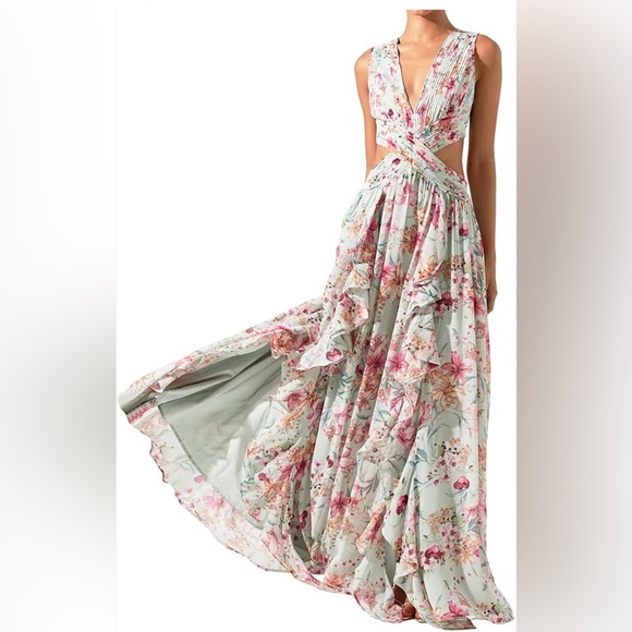 Maxi cut out floral dress - Picture 4 of 4